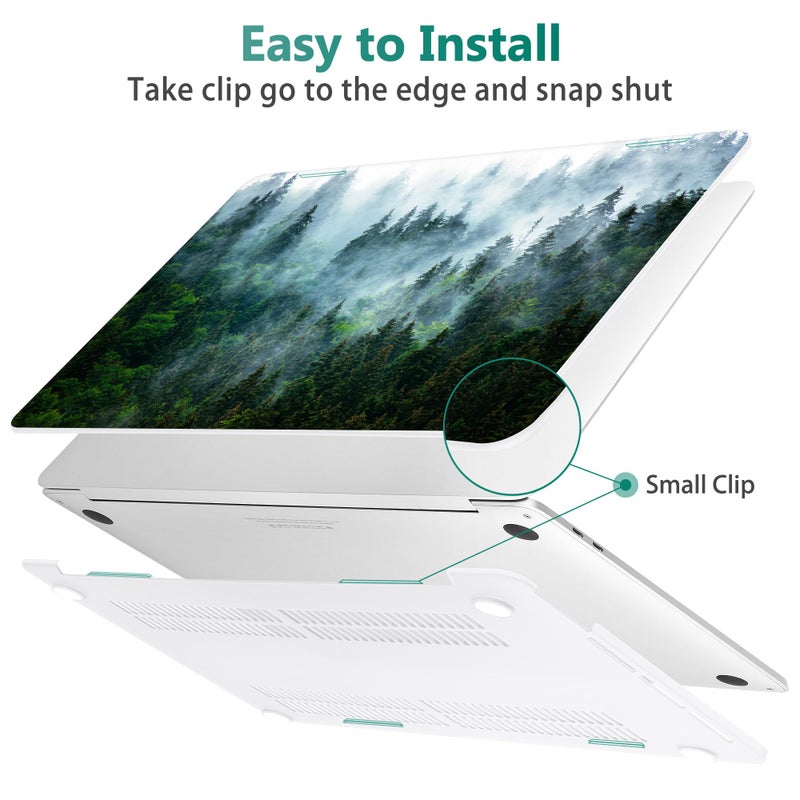 May Chen Compatible with MacBook Pro 13 inch Case 2022 2021 2020 Release Models A2338 M2 M1 A2251 A2289, Plastic Hard Shell Case for MacBook Pro 13 inch with Touch Bar Fits Touch ID, Forest - Image 4